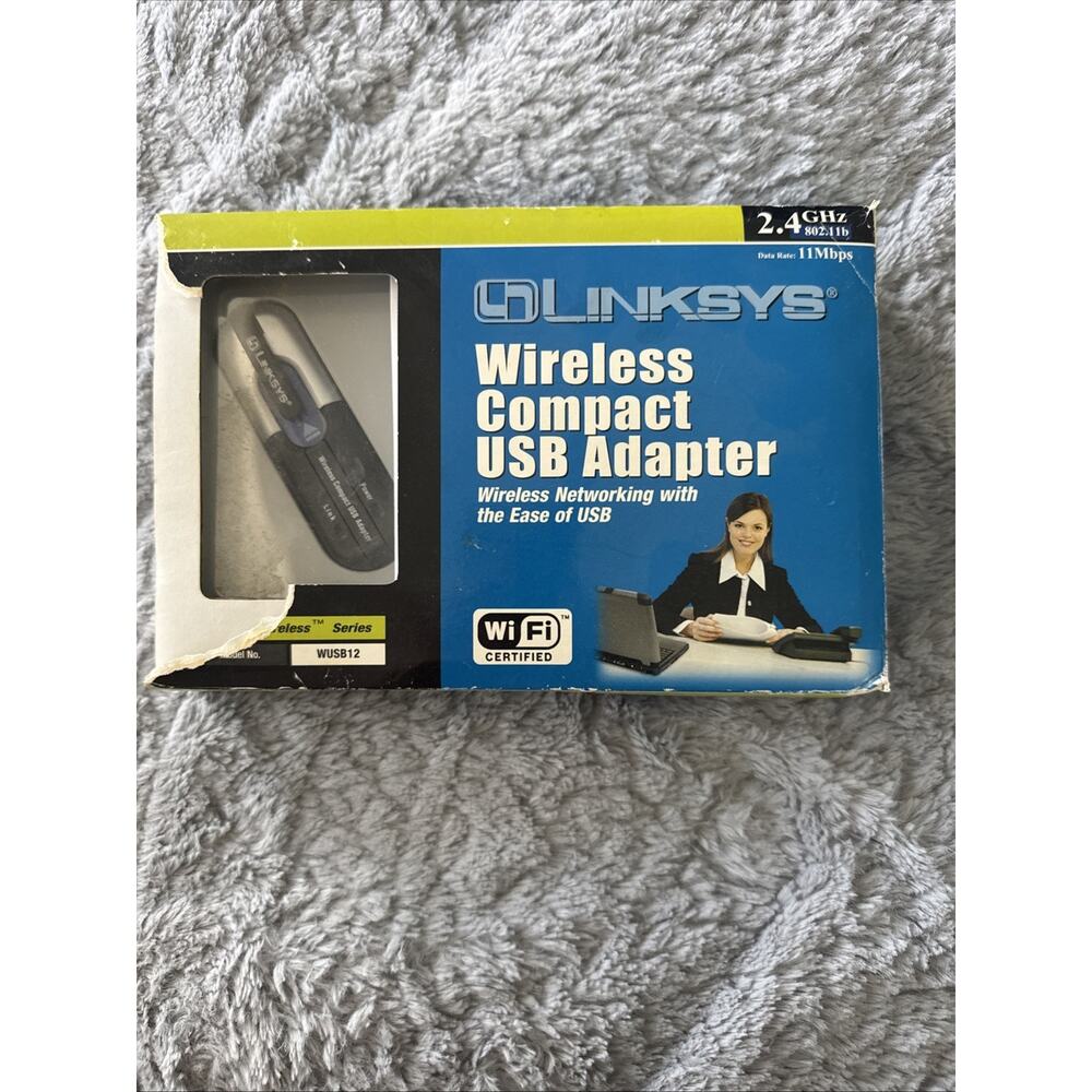 Vtg Linksys WUSB12 Wireless B Compact USB Adapter Portable Wireless Connectivity